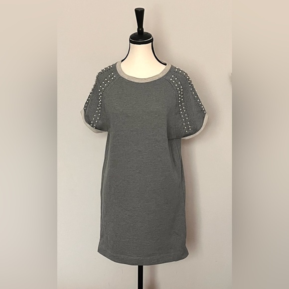 Gray Studded Women's Dress - Picture 1 of 8